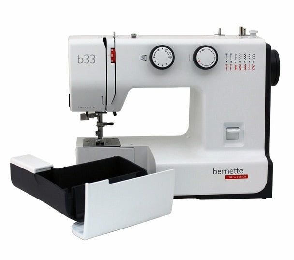 image of the Bernette b33 Sewing Machine while open
