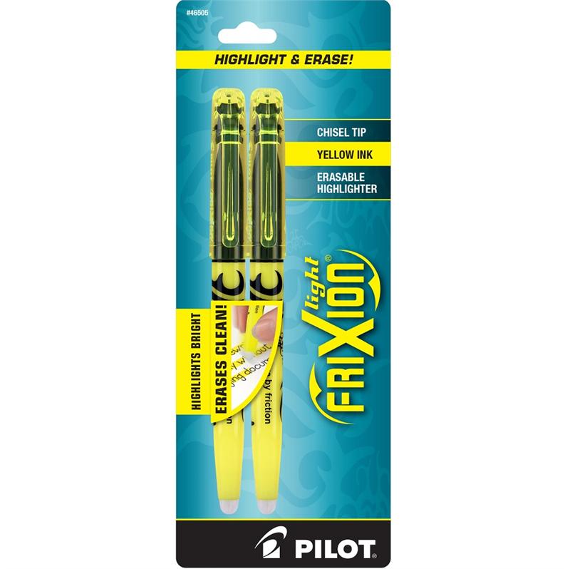 Pilot FriXion BFXL2YEL Yellow Light Erasable Highlighter (Two Pack)