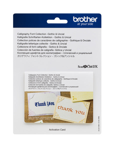 Brother ScanNCut CADXCLGFP01 Calligraphy Font Collection-Gothic & Unical Activation Card