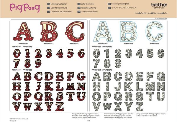 Brother CAPPNP01 Colección de letras Pigpong