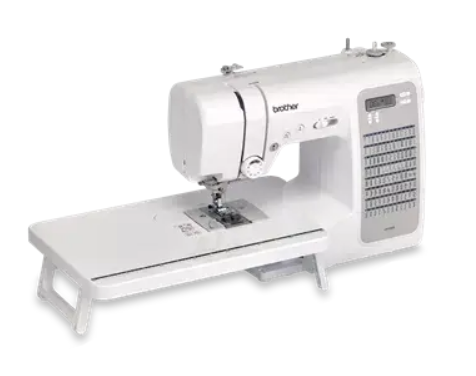 angled image of the Brother CP100X Computerized Sewing and Quilting Machine with wide table
