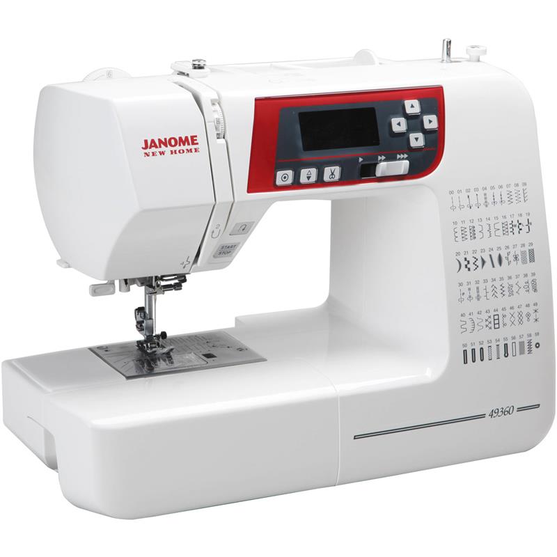 angled image of the Janome New Home 49360 Sewing and Quilting Machine