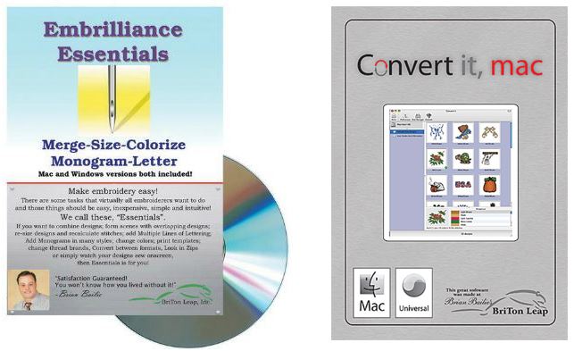 Embrilliance Essentials Convert It Mac &amp; Thumbnailer Combo Software de máquina de bordar