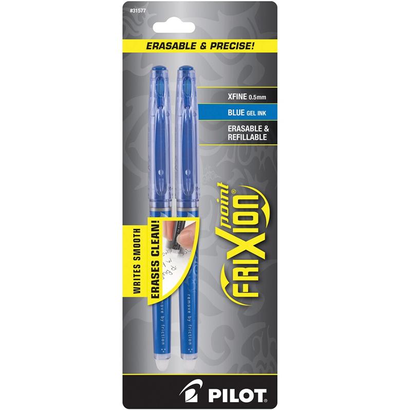 Pilot FriXion FXP52BLU Blue Extra Fine Point Erasable Gel Pen (Two Pack)
