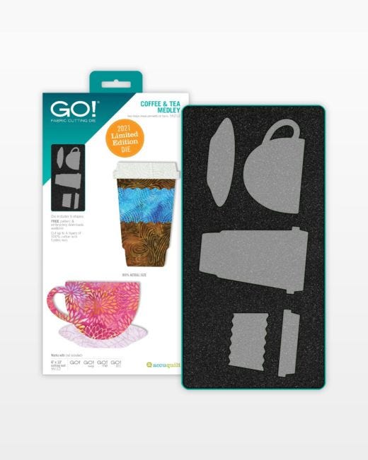 GO! Coffee & Tea Medley Limited Edition Die 55212 image of packaging and pattern