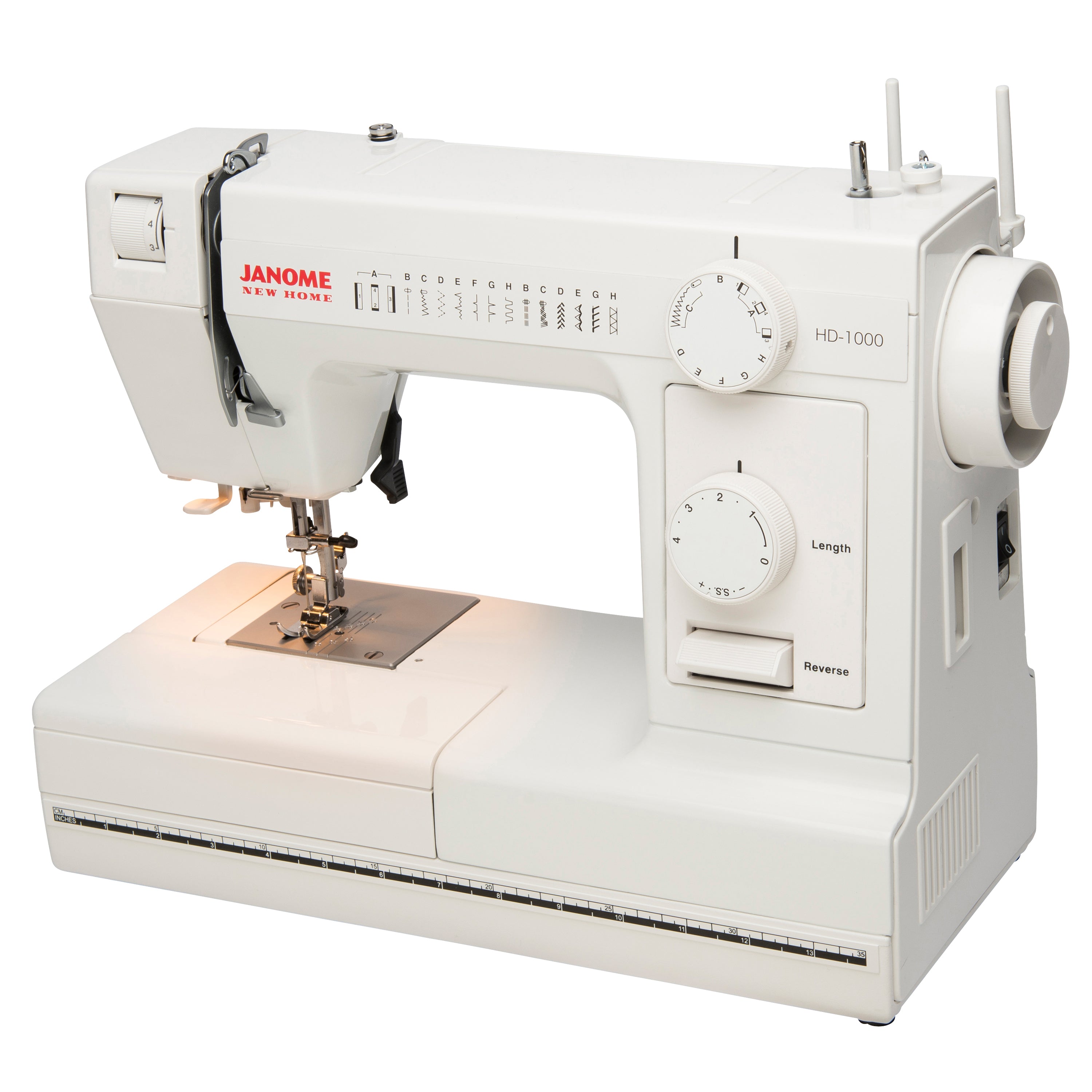 angled image of the Janome HD1000 Sewing Machine