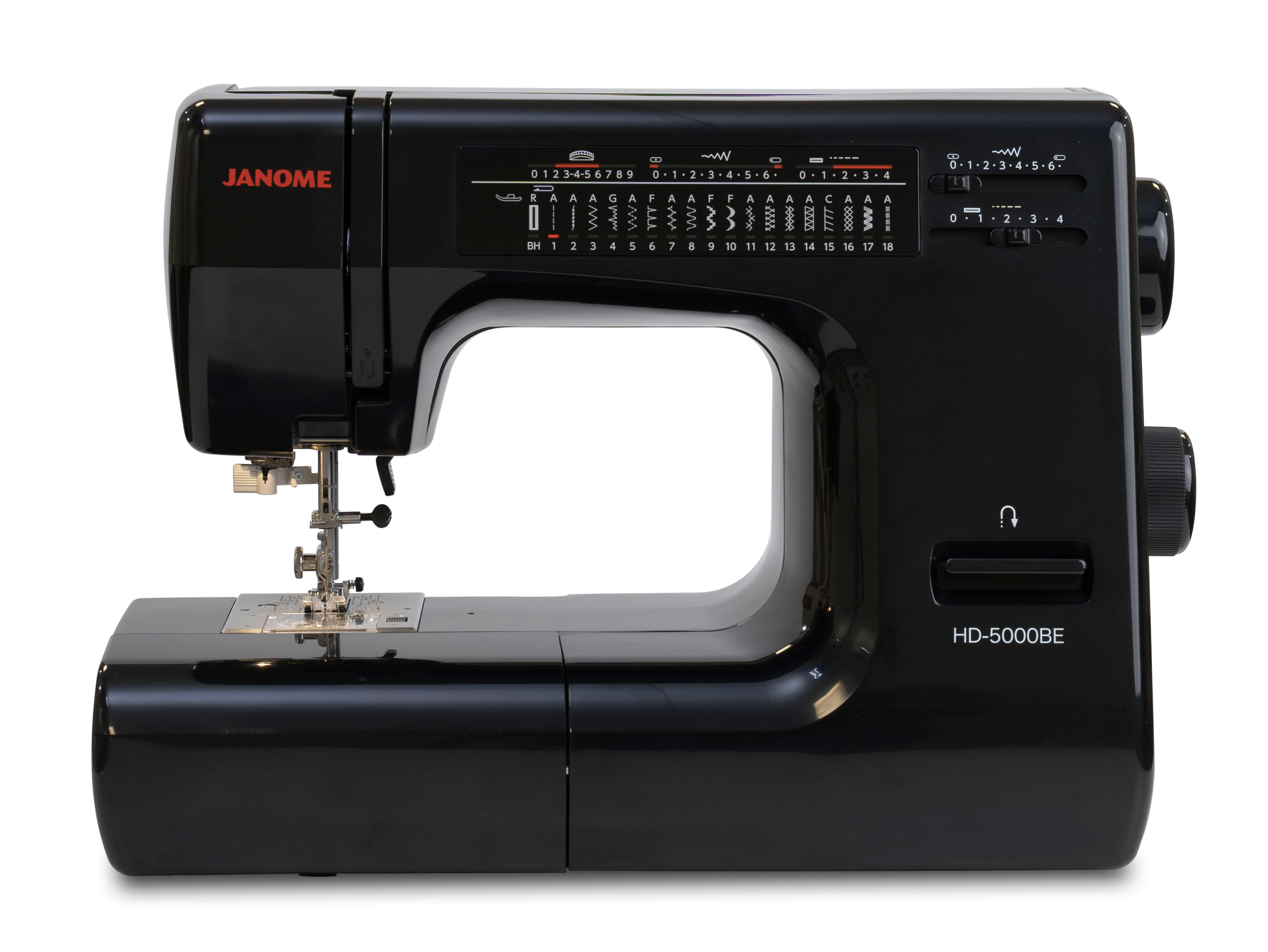 front facing image of the Janome HD5000BE Sewing and Quilting Machine
