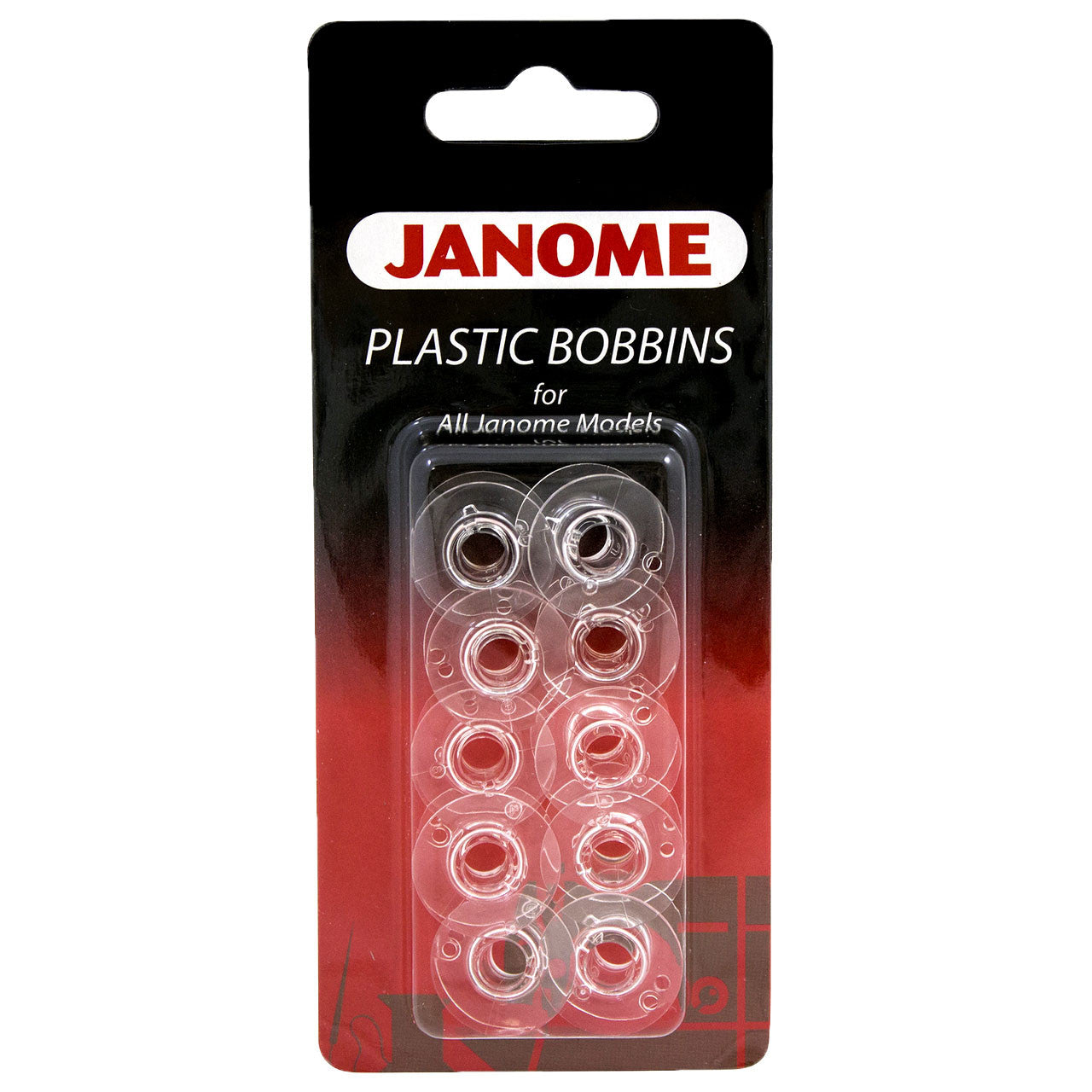 Janome 200122647 Style J Plastic Bobbins 10 Pack