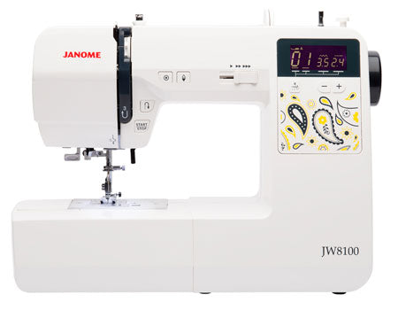 front facing image of the Janome JW8100 Sewing and Quilting Machine