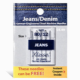 Klasse Size 80/12 Denim Jeans Sewing Machine Needles 