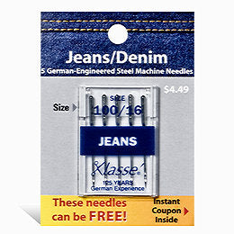 Klasse Size 100/16 Denim Jeans Sewing Machine Needles