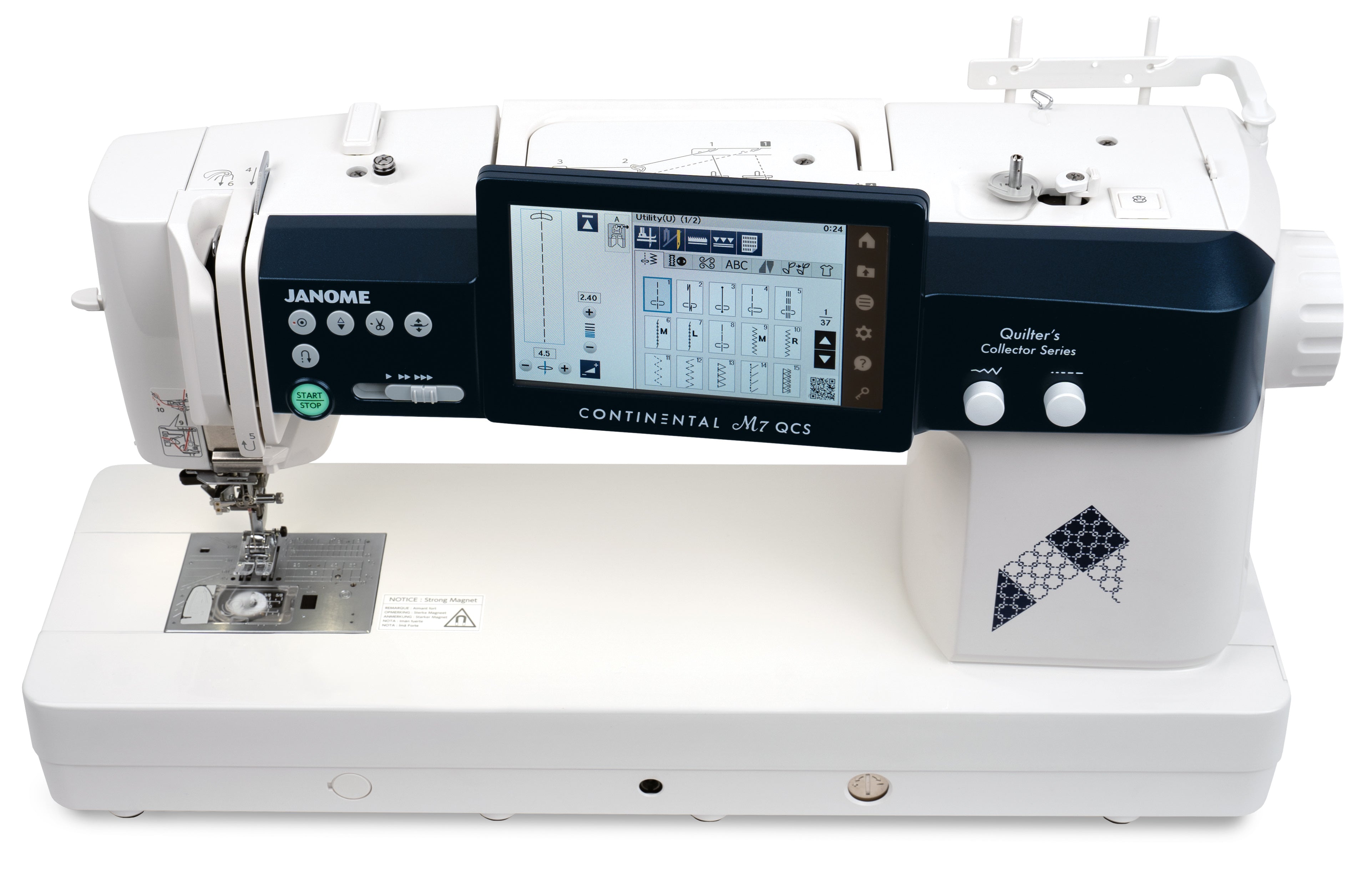 top down image of the Janome Continental M7 QCS Sewing and Quilting Machine for Sale at World Weidner