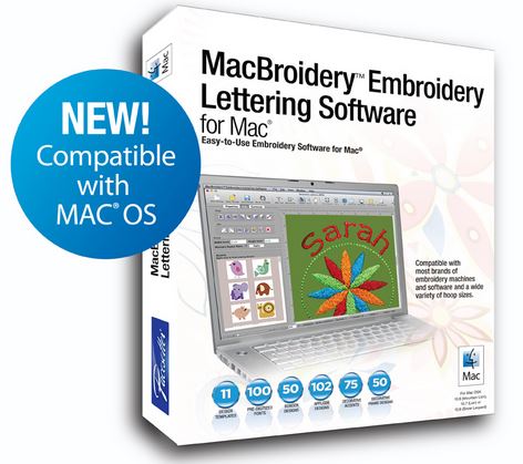 Software de bordado de monograma de letras Brother SARES MacBroidery para Macintosh Apple