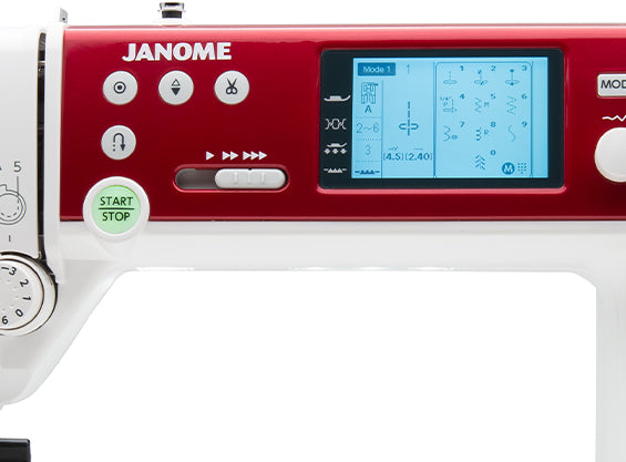 close up image of the Janome Memory Craft MC6650 Sewing and Quilting Machine screen