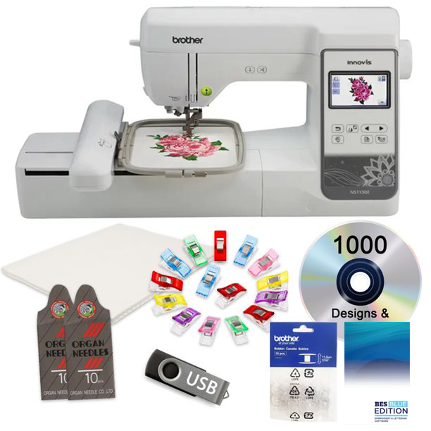 image of the contents of the Brother Innov-is NS1150E Embroidery Machine Bonus Package B
