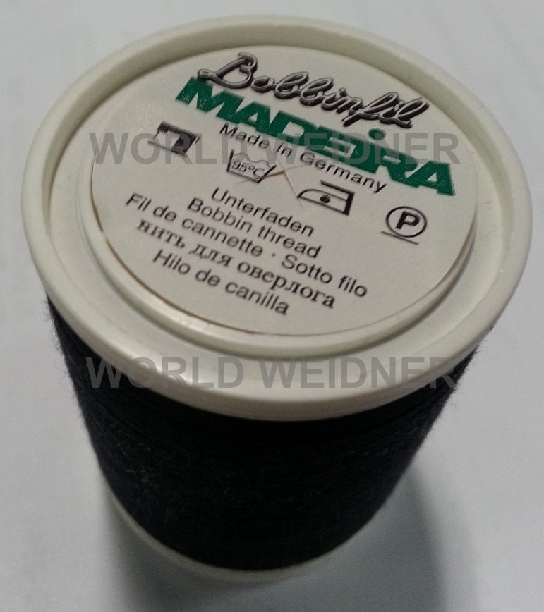 Madeira Bobbinfil Embroidery Bobbin Thread 1640 Yards Spool Black 70 Weight
