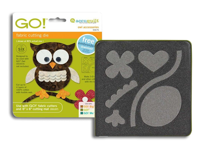 AccuQuilt GO! Owl Accessories Die 55675 view of packaging