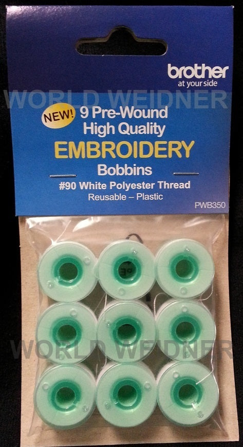 Brother PWB350 Prewound White 90 Weight Embroidery Bobbins