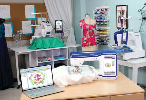 image of Brother BES 4 Dream Edition Wireless Upgrade Software being used with a machine to embroider an item