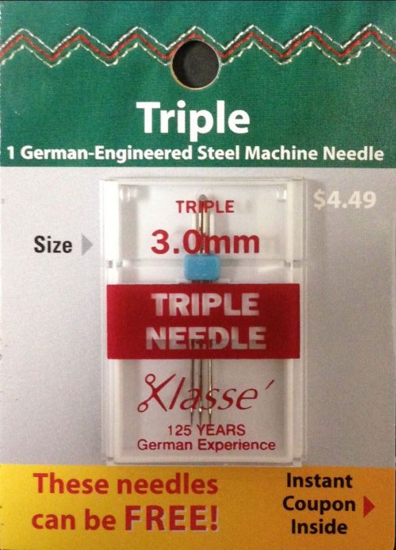 Klasse Triple Sewing Machine Needles - Size 3.0