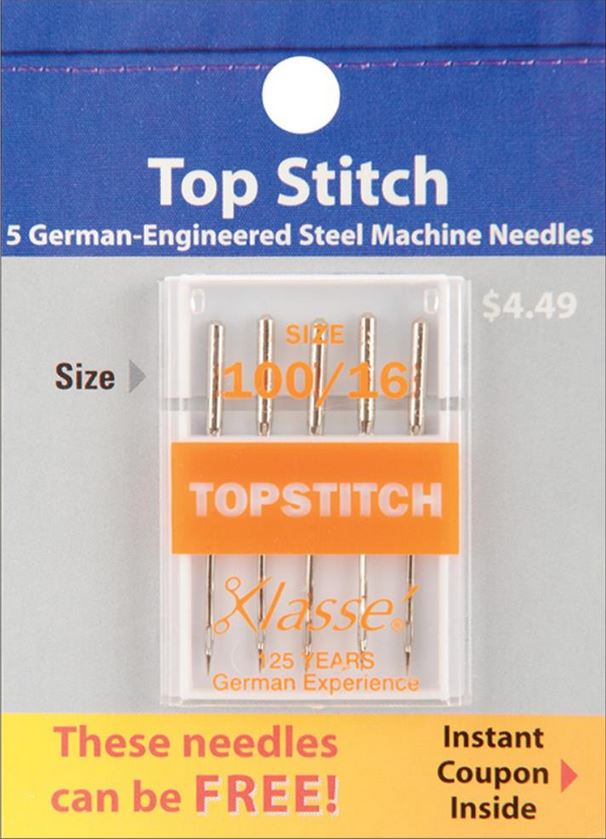 Agujas para máquina de coser de pespunte Klasse - Tamaño 100/16