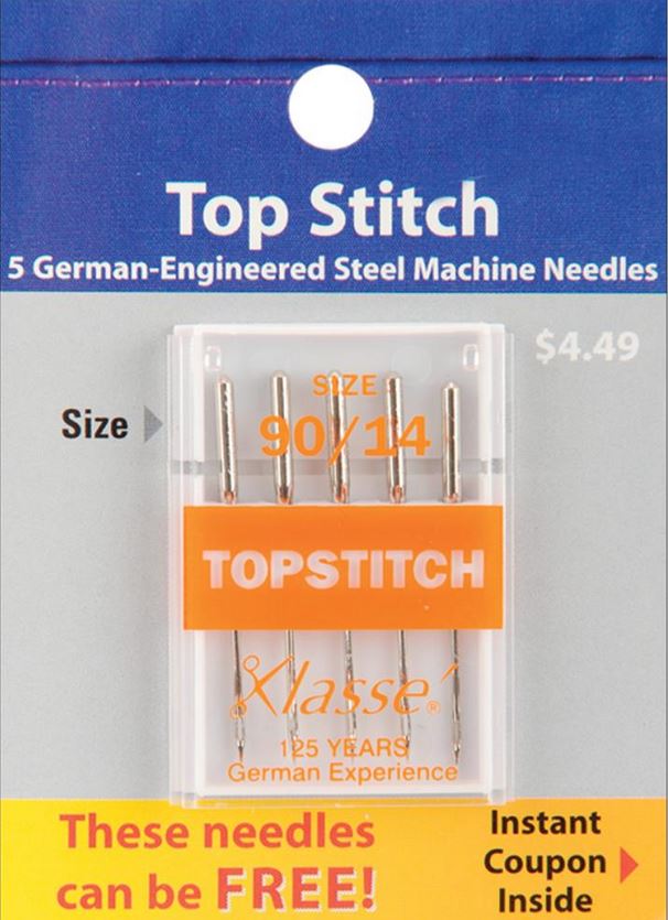 Klasse Topstitch Sewing Machine Needles - Size 90/14