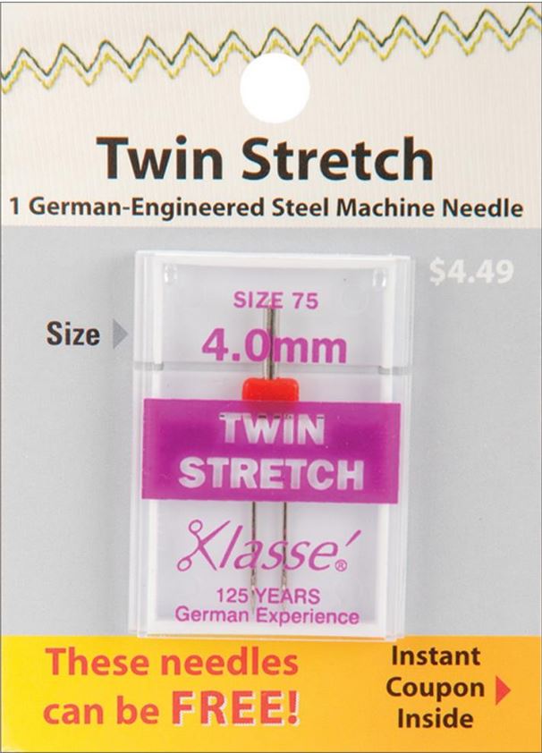 Agujas para máquina de coser Klasse Twin Stretch - Tamaño 4.0