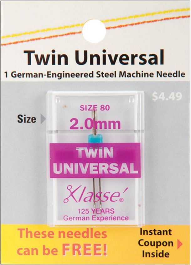 Agujas universales para máquina de coser Klasse Twin - Tamaño 2.0