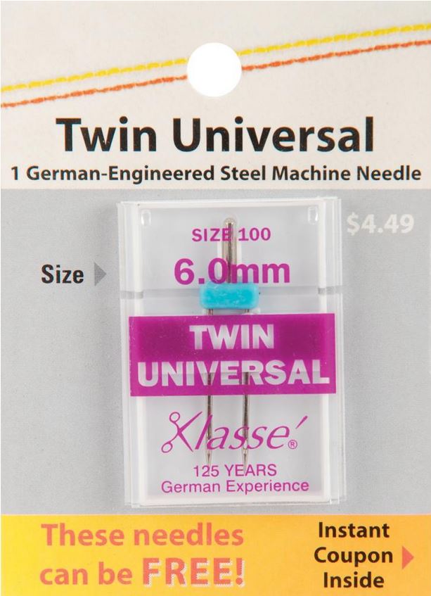 Agujas universales para máquina de coser Klasse Twin - Tamaño 6.0