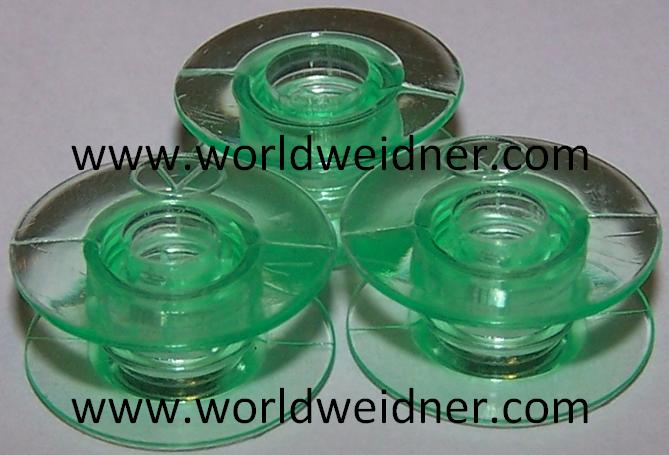 Bobinas de plástico verde para bordar/coser HUSQVARNA VIKING (20)