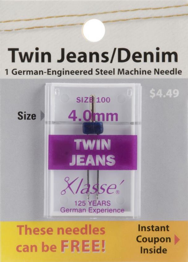 Klasse Twin Jeans Denim Sewing Machine Needles Size 4.0